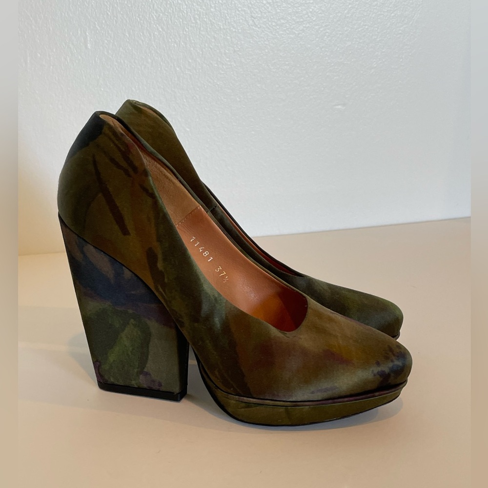 Dries Van Noten Camouflage Wedges - Size 7.5